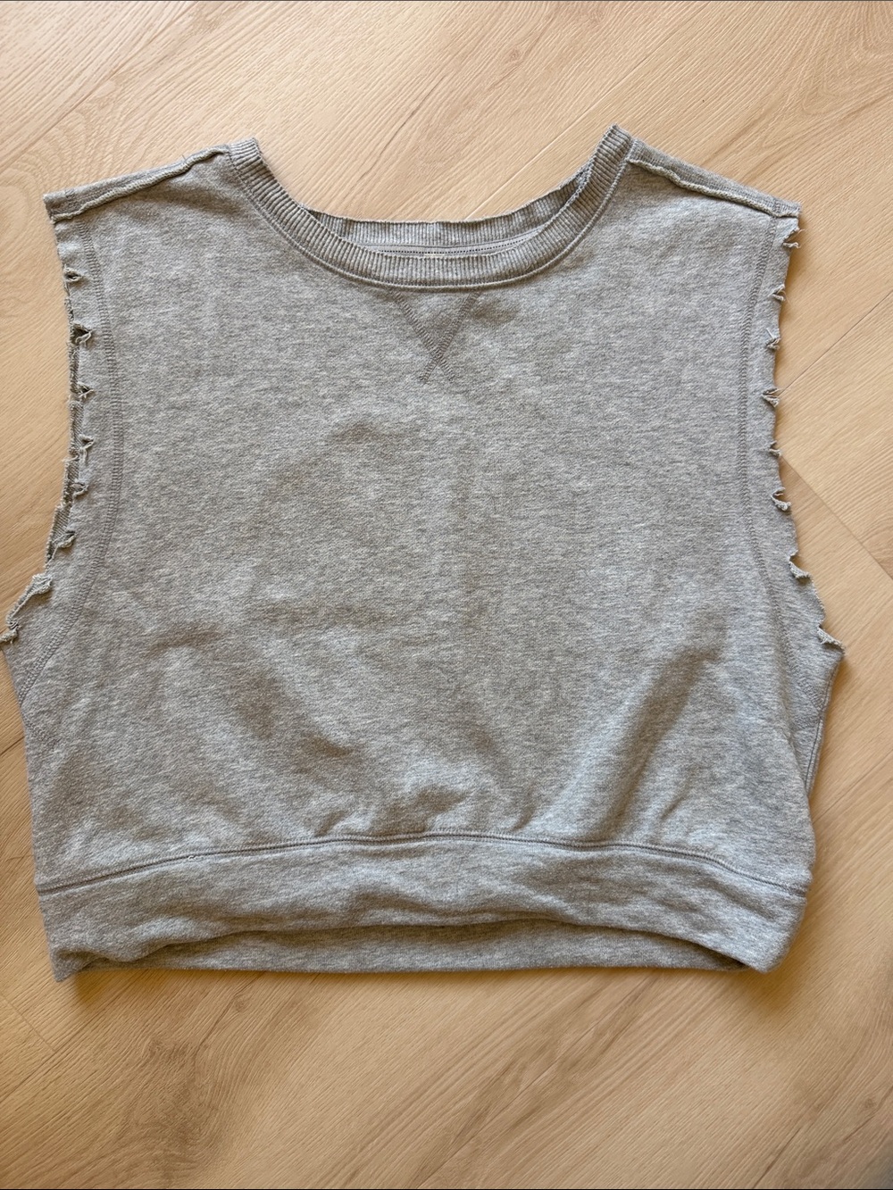 FP Movement by Free People Heather Gray Raw-Edge Muscle Tee